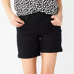 Women's Croft & Barrow® Functional Waist Denim Shorts